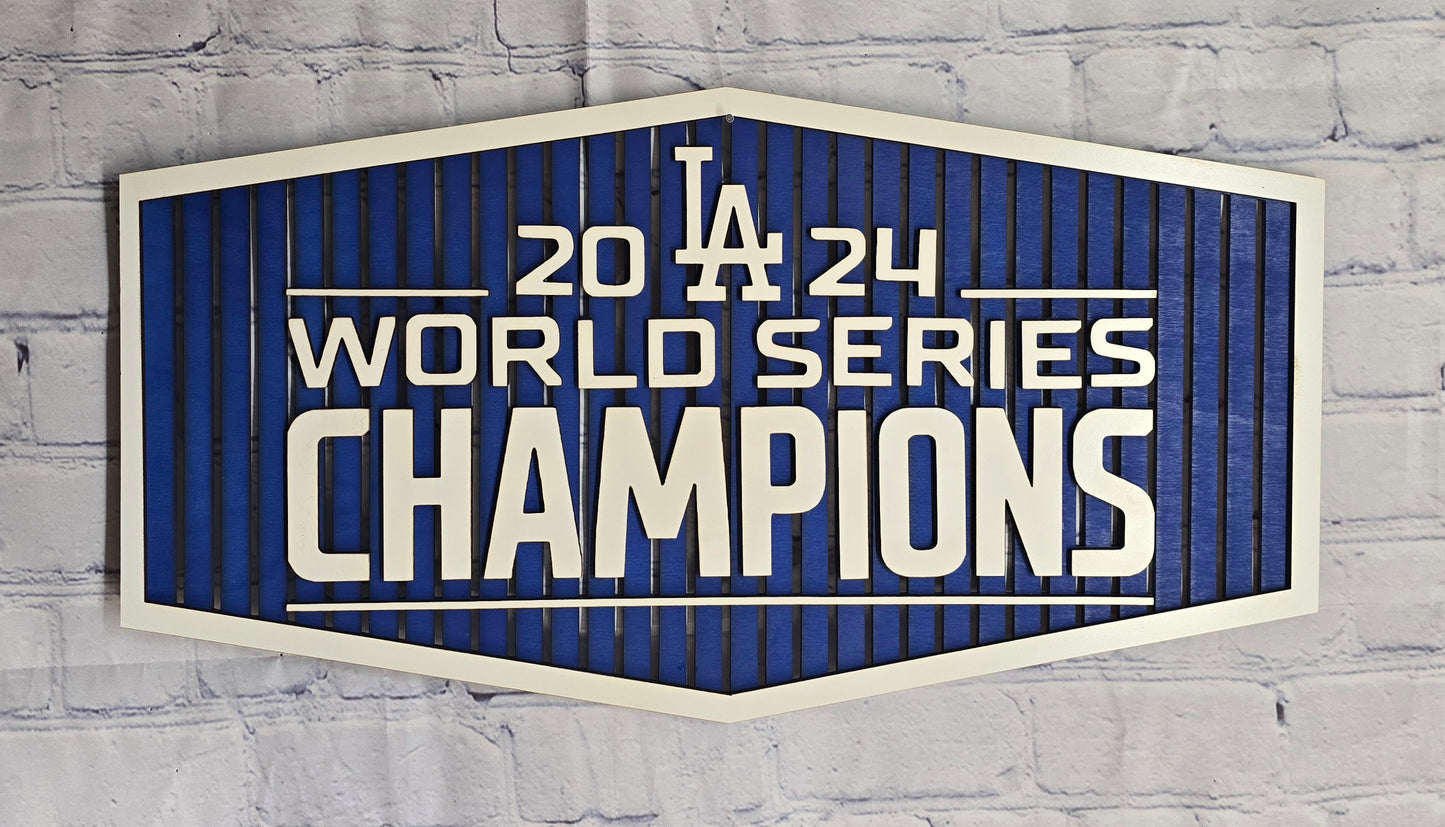 WORLD SERIES 2024 CHAMPIONS Dodger Stadium Wood Sign
