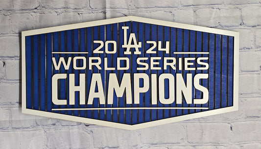 WORLD SERIES 2024 CHAMPIONS Dodger Stadium Wood Sign