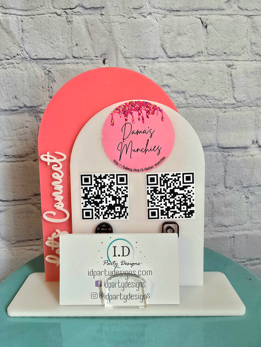 Social Media / Payment Acrylic Signs Arch