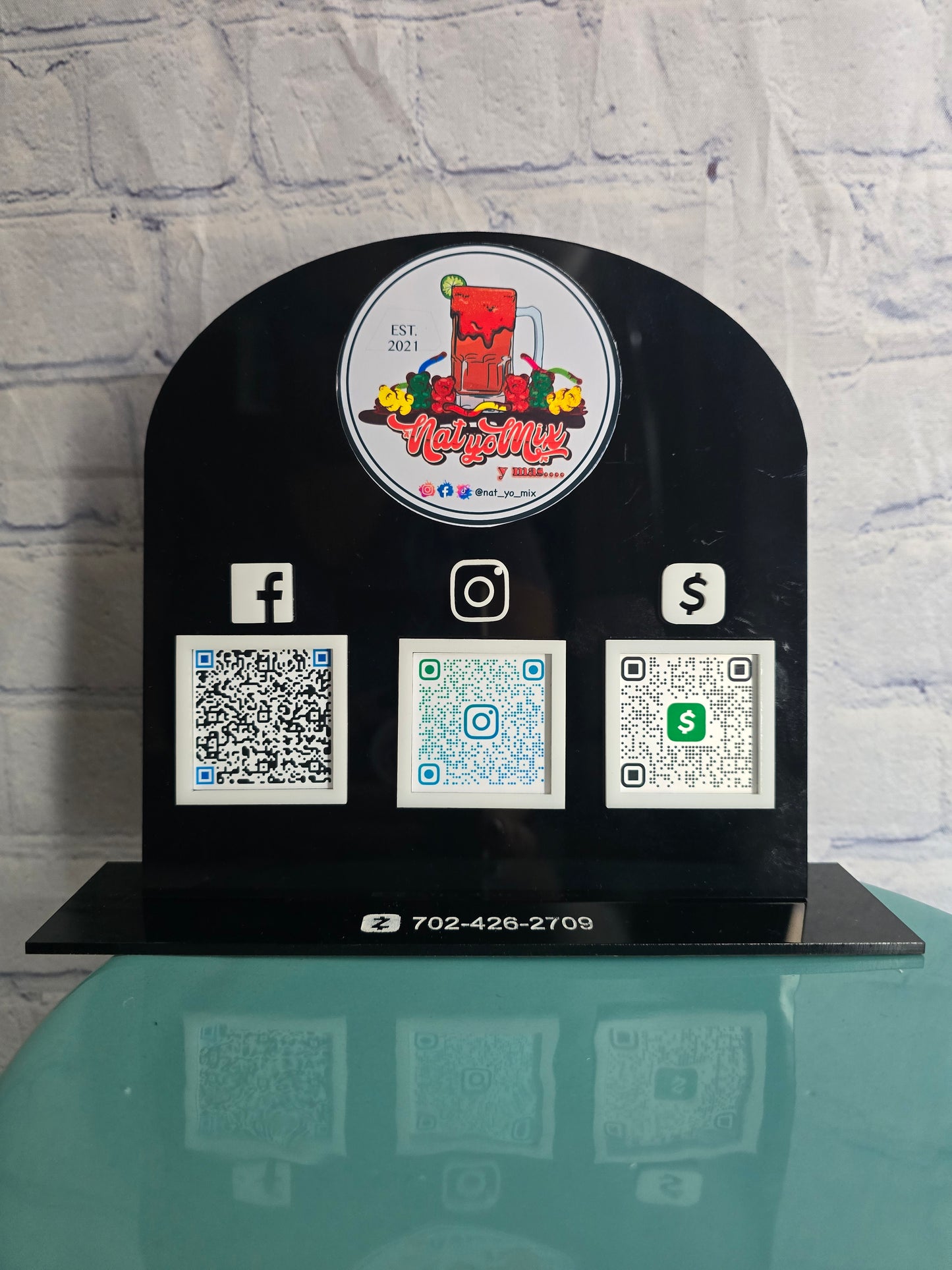 Social Media / Payment Acrylic Signs Arch