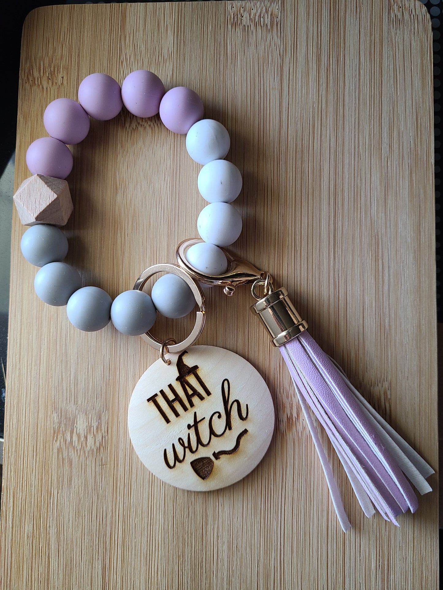 FULL OF FAITH and Caffeine Silicon Bead Bracelet Keychain Key Fob Wristlet