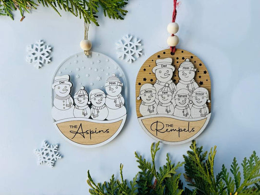 Snowmen Family Custom Ornaments