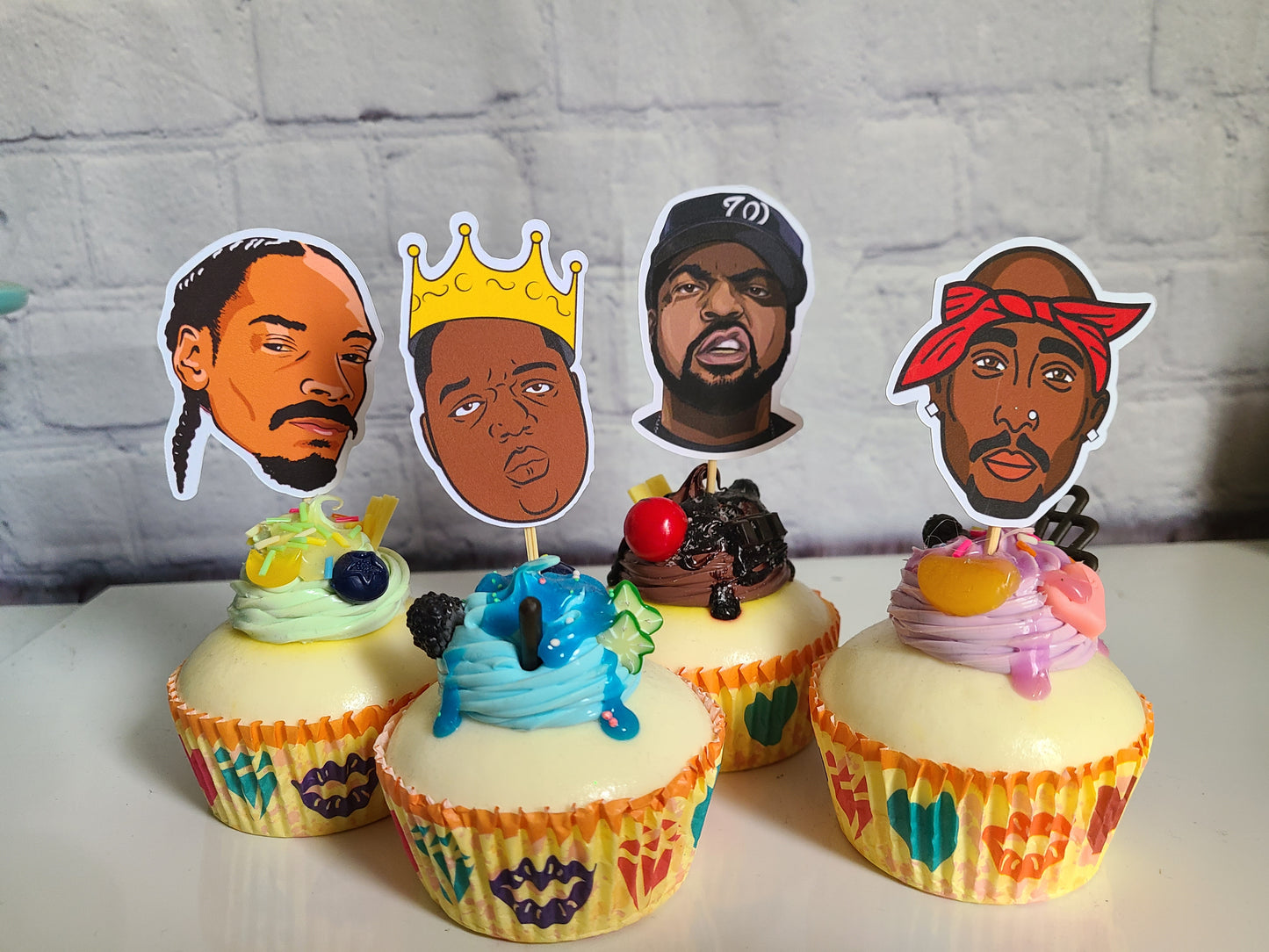 90s HIP HOP BIRTHDAY Cake Topper 90s Themed I love the 90s Ice Rappers Gangsta Rap All a Dream Gangsta Party