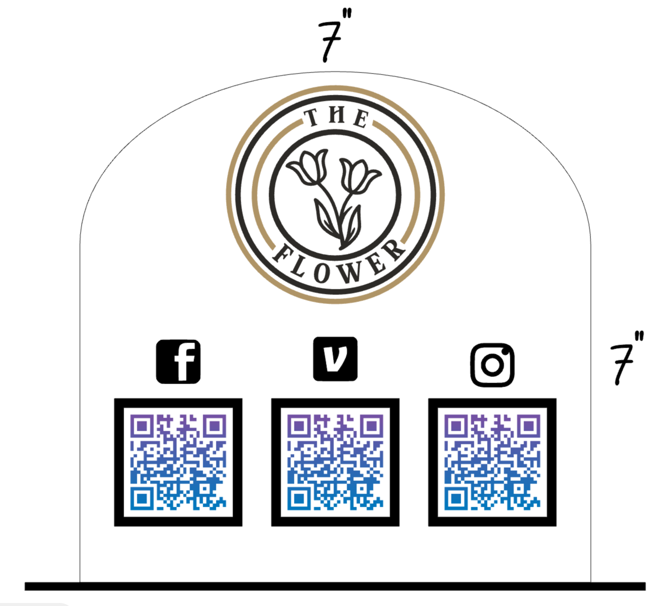 Social Media / Payment Acrylic Signs Arch