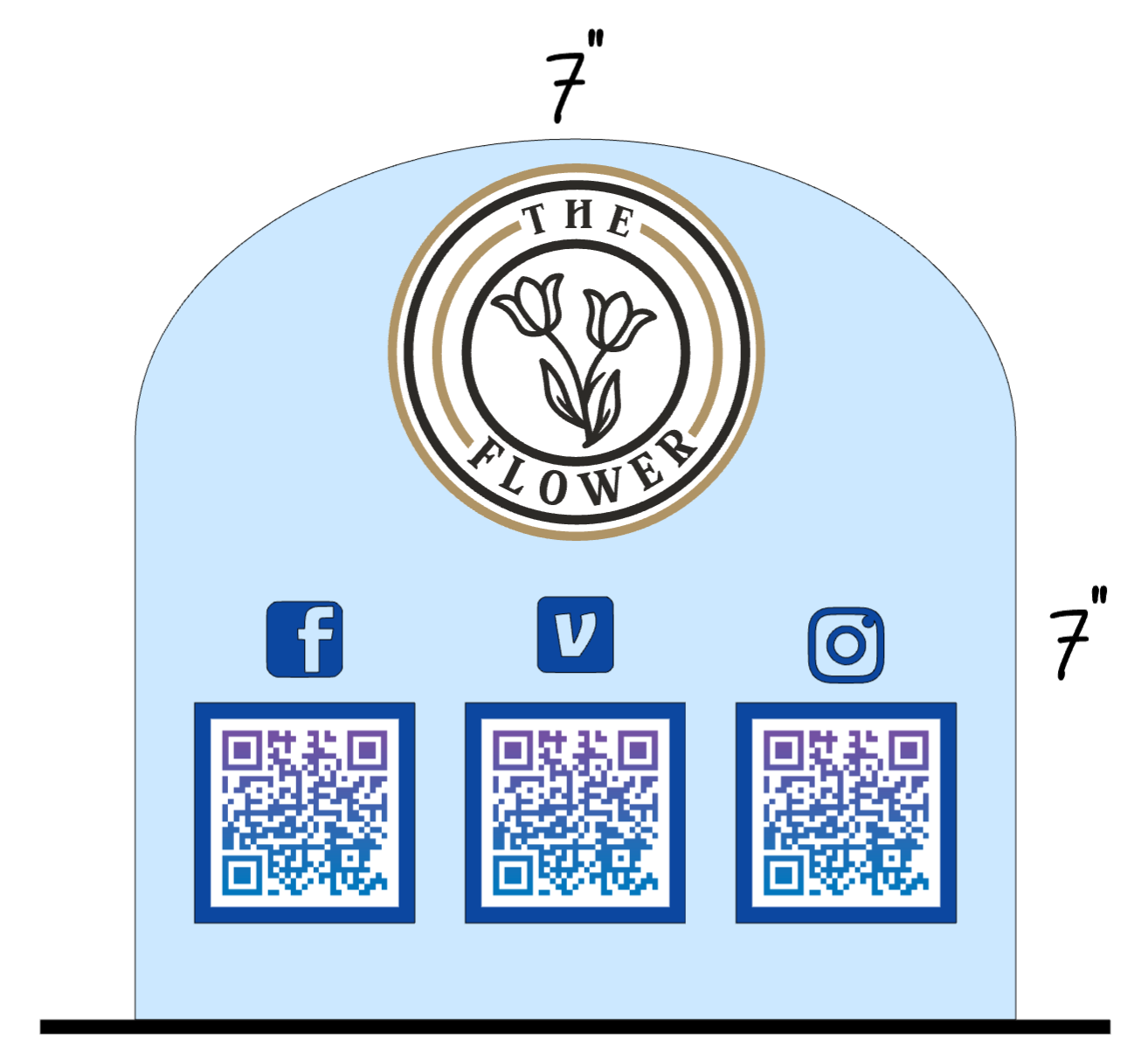 Social Media / Payment Acrylic Signs Arch