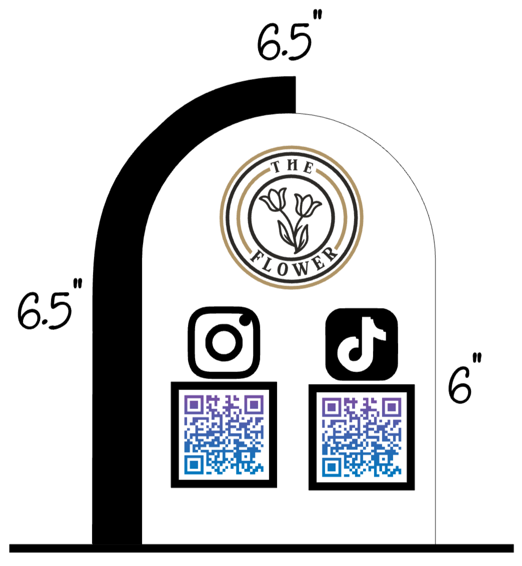 Social Media / Payment Acrylic Signs Arch