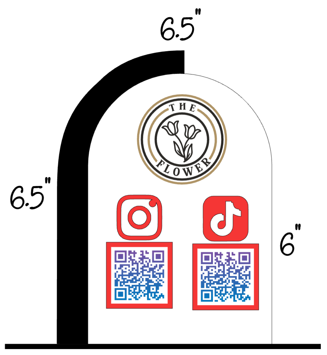 Social Media / Payment Acrylic Signs Arch