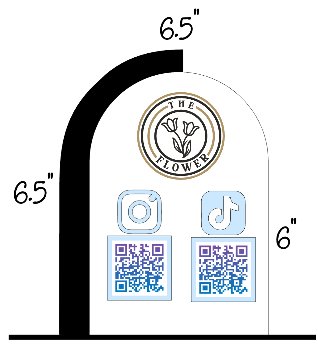 Social Media / Payment Acrylic Signs Arch