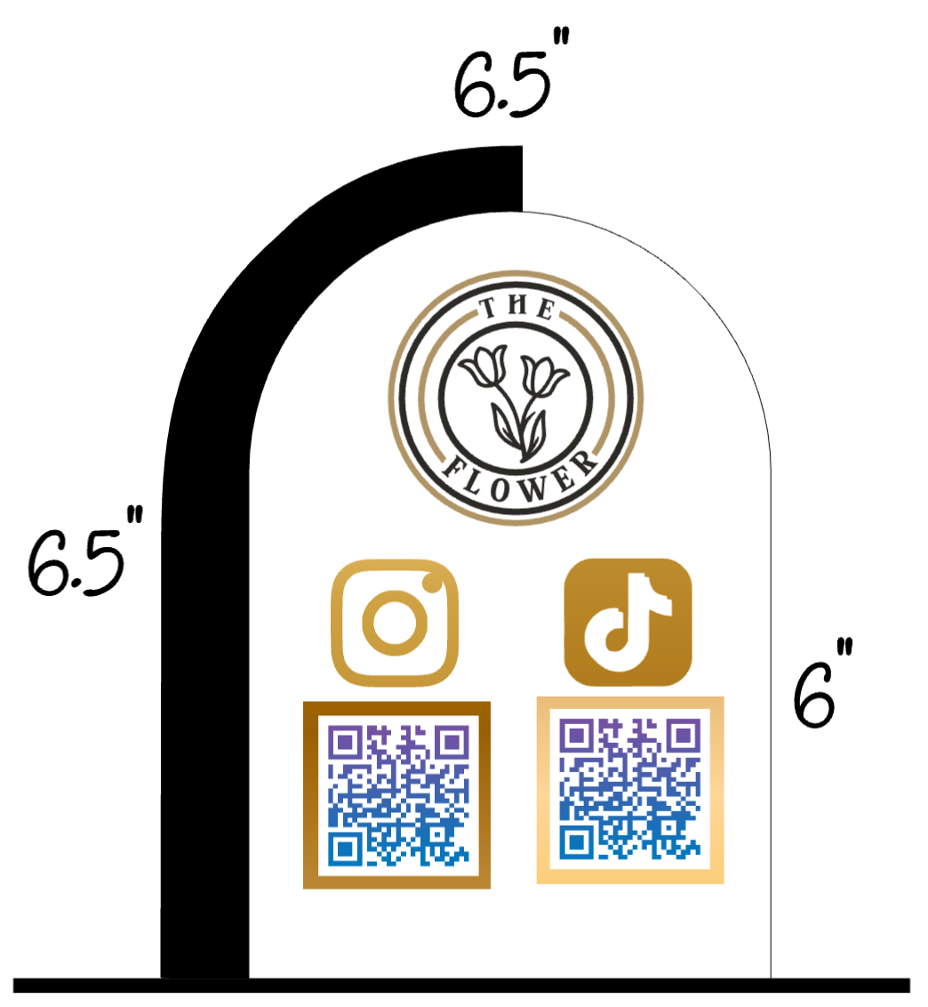 Social Media / Payment Acrylic Signs Arch