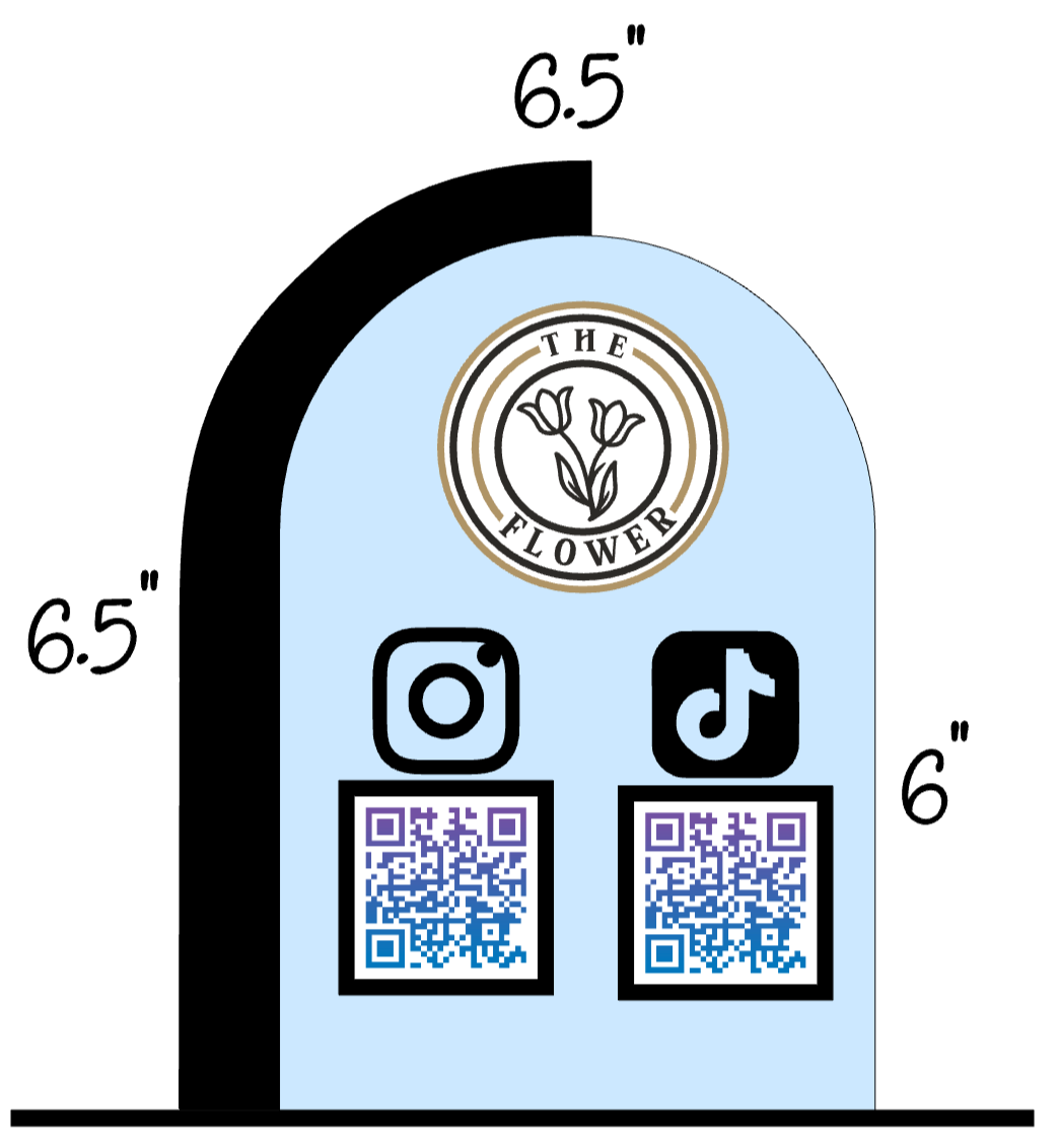 Social Media / Payment Acrylic Signs Arch