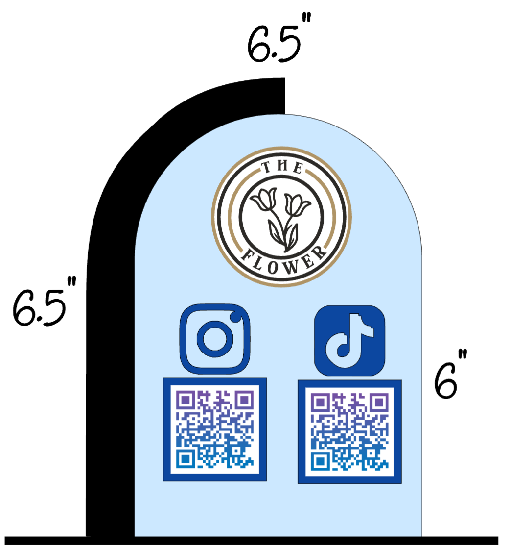 Social Media / Payment Acrylic Signs Arch