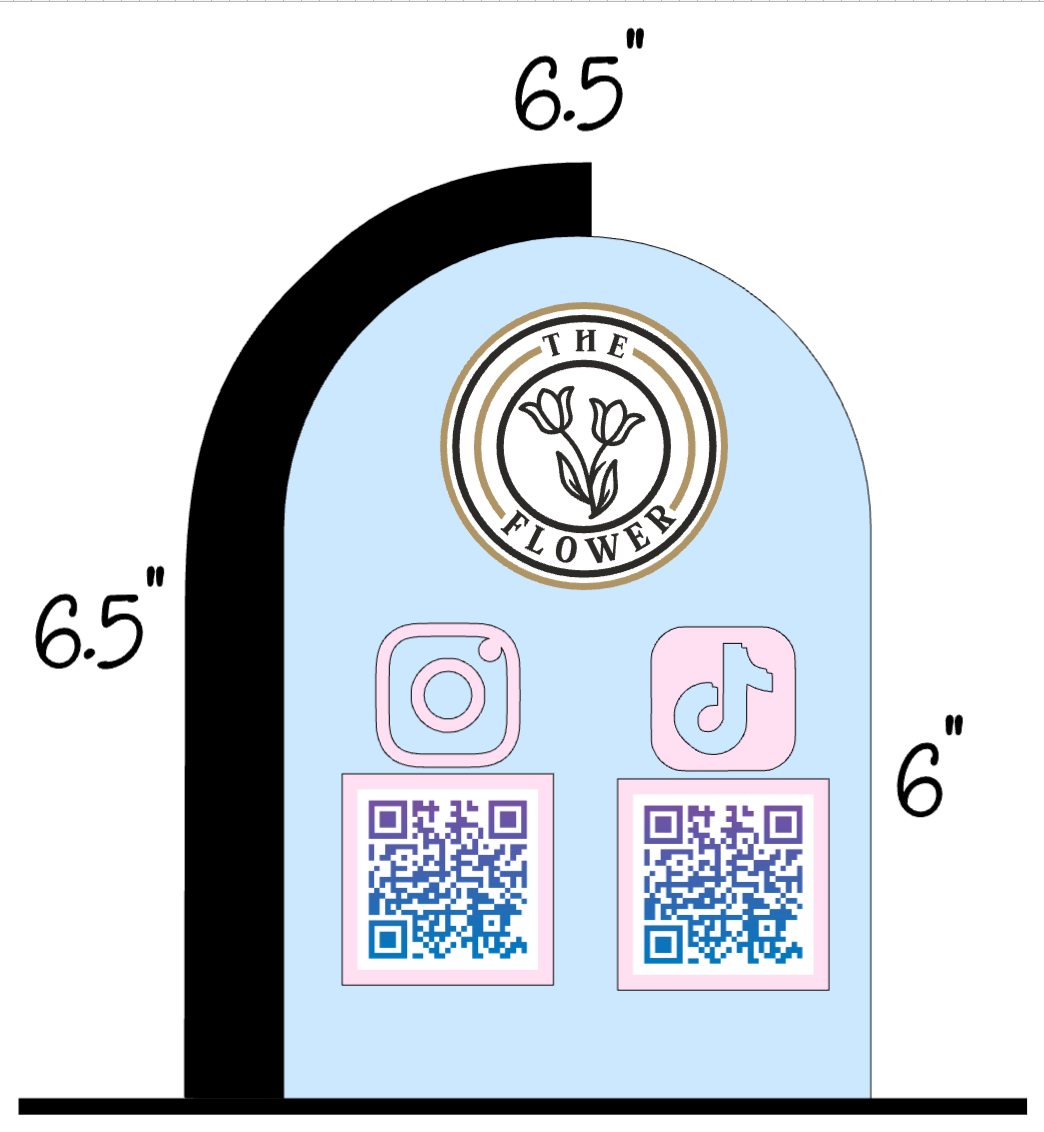 Social Media / Payment Acrylic Signs Arch