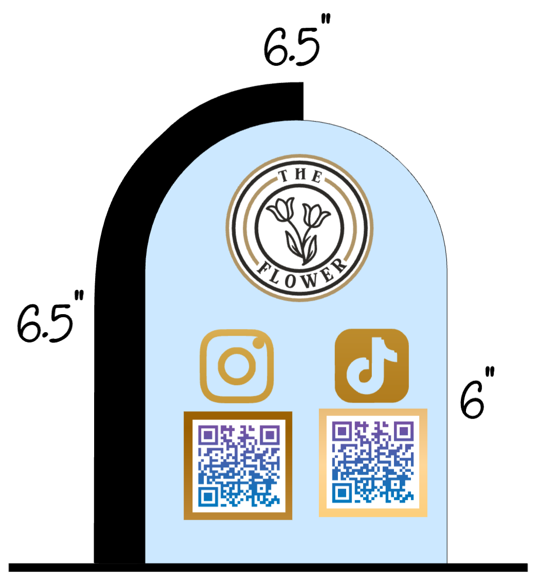 Social Media / Payment Acrylic Signs Arch