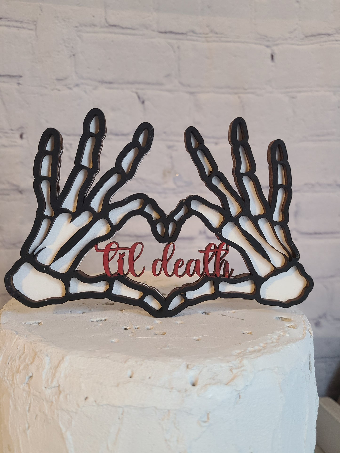 Til Death Until Death Do Us Part Wood Wedding Cake Topper