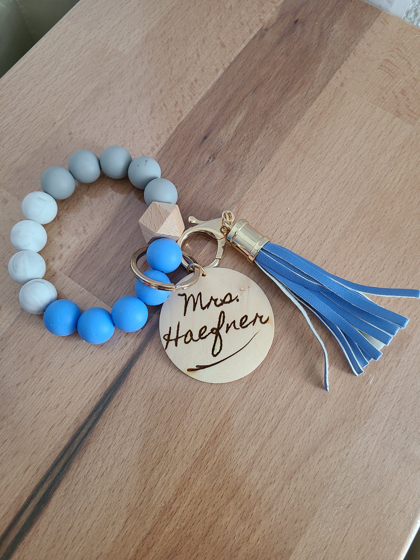 FULL OF FAITH and Caffeine Silicon Bead Bracelet Keychain Key Fob Wristlet