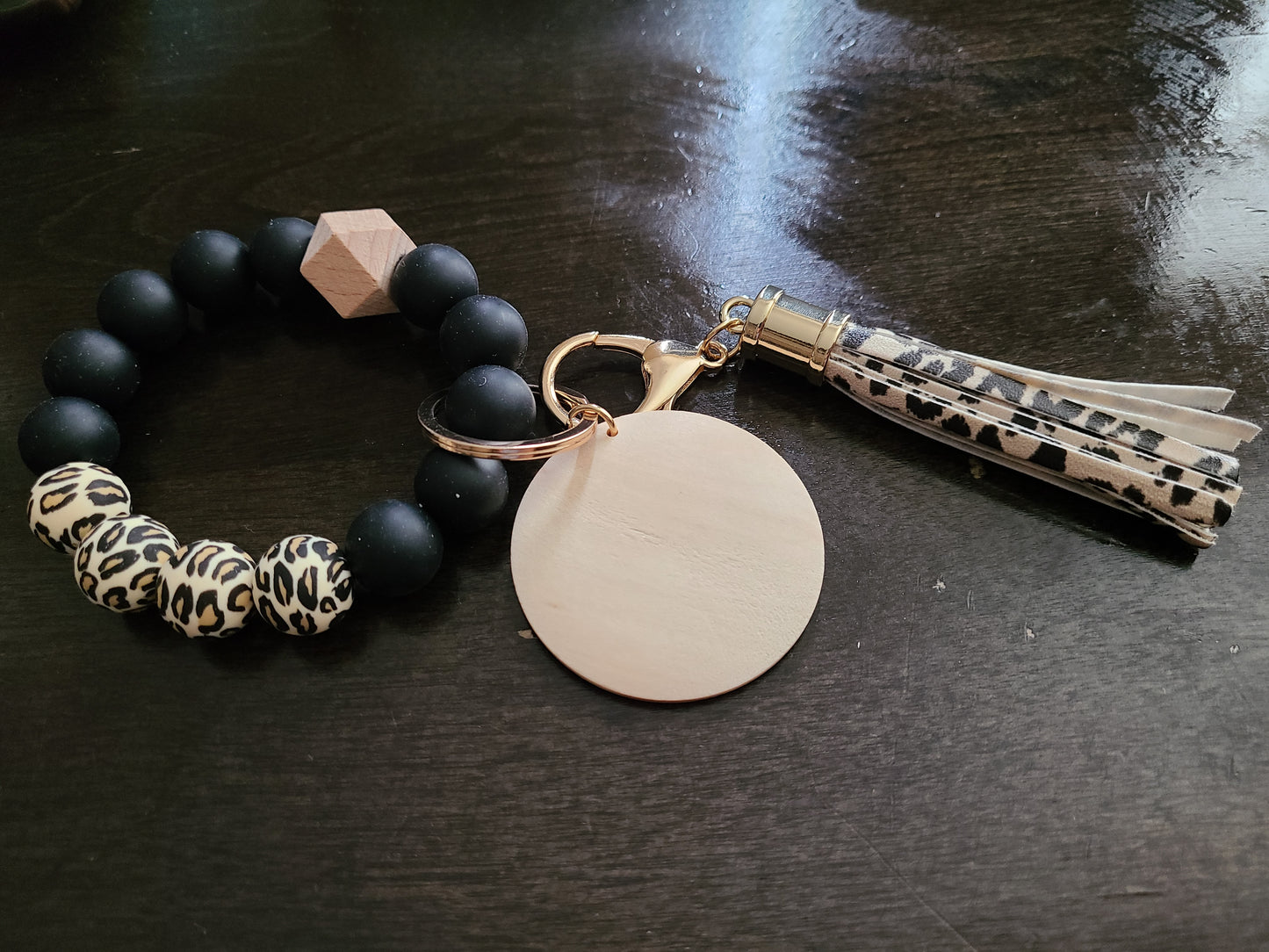 FULL OF FAITH and Caffeine Silicon Bead Bracelet Keychain Key Fob Wristlet