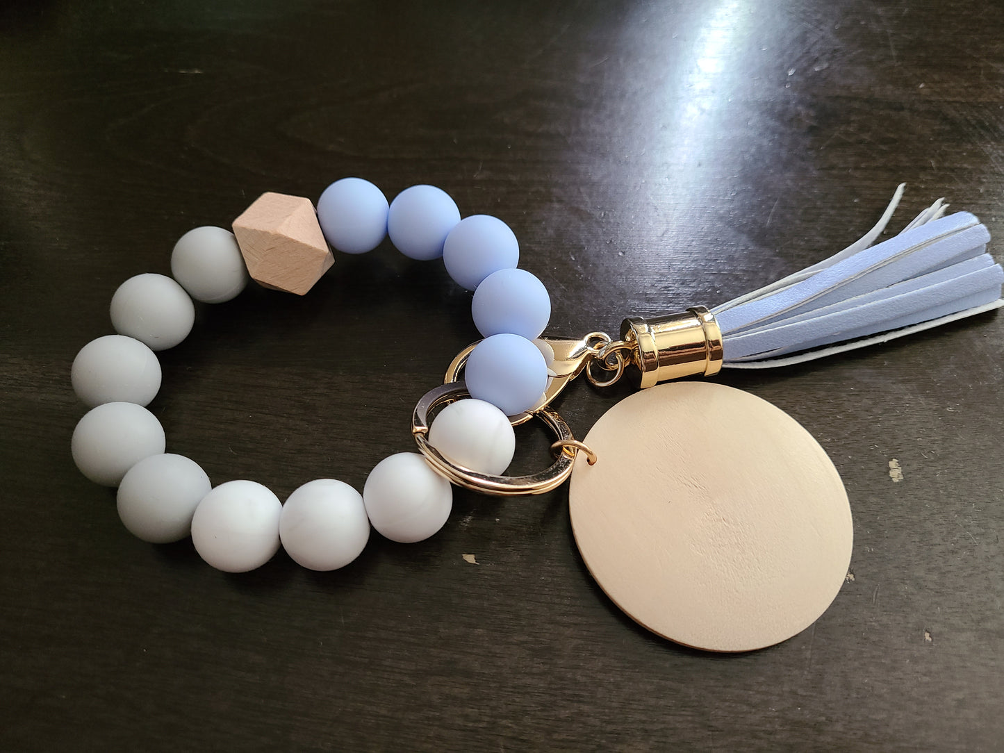 FULL OF FAITH and Caffeine Silicon Bead Bracelet Keychain Key Fob Wristlet