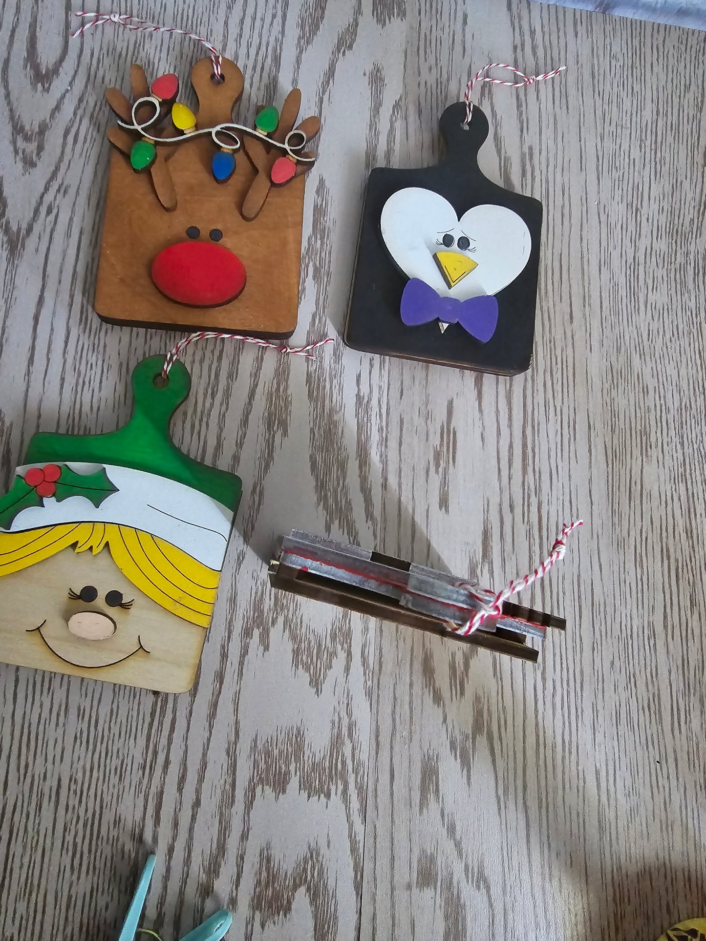 Christmas Cutting Board Ornament Gift Card Holders