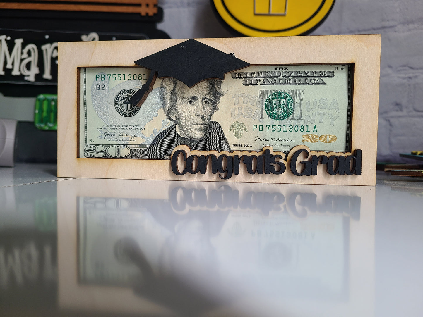 Graduation Wood Money Holder