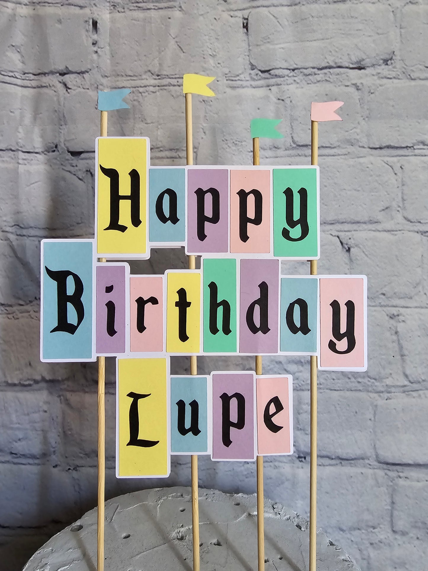 DISNEYLAND VINTAGE SIGN Birthday Cake Topper Happy Birthday Banner