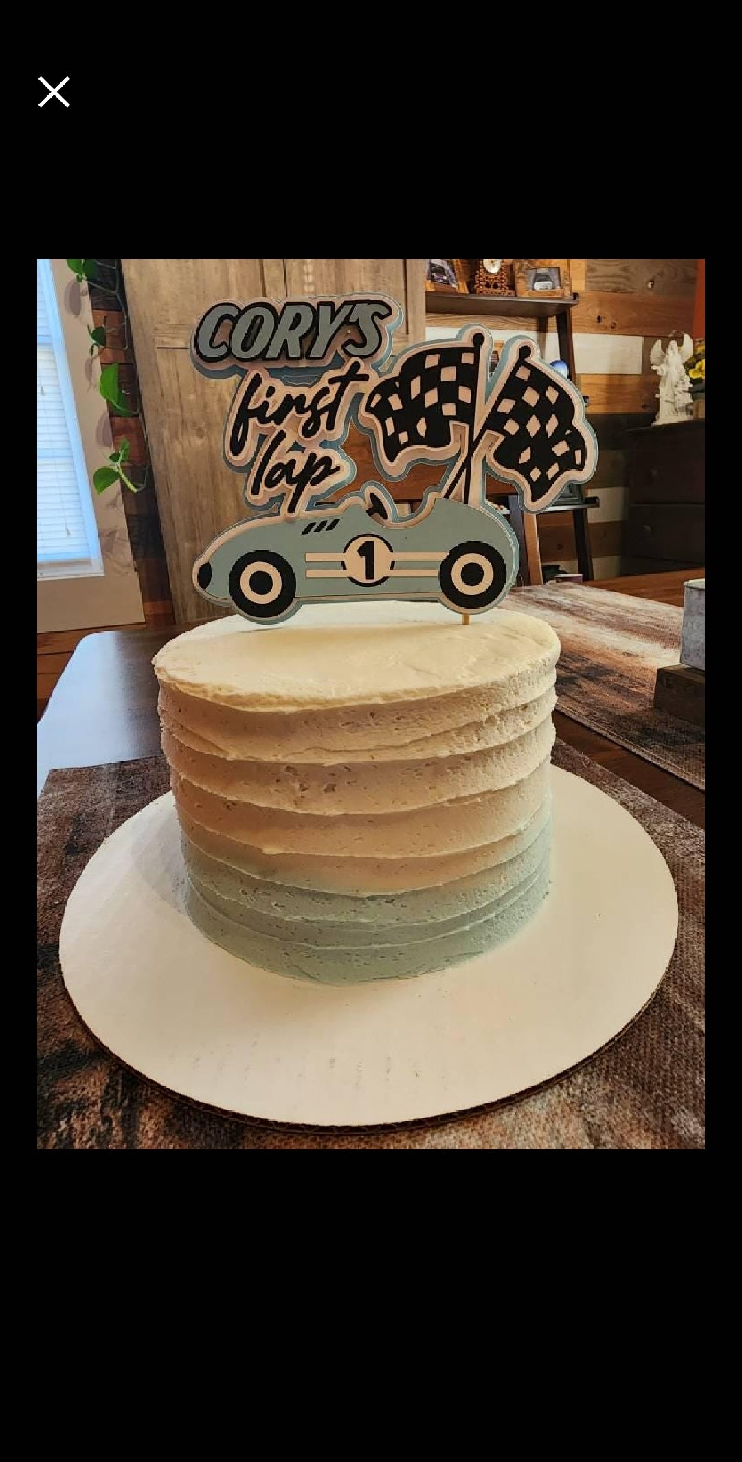 1st lap around the track vintage Racecar Birthday Fast One Racecar Birthday Cake Topper Banner