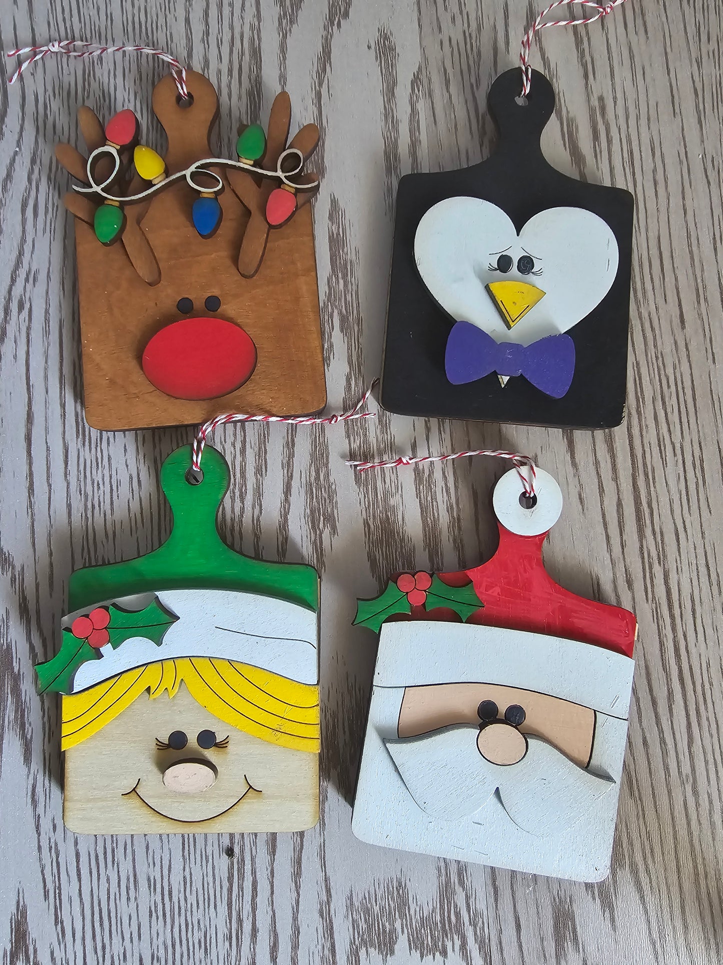 Christmas Cutting Board Ornament Gift Card Holders