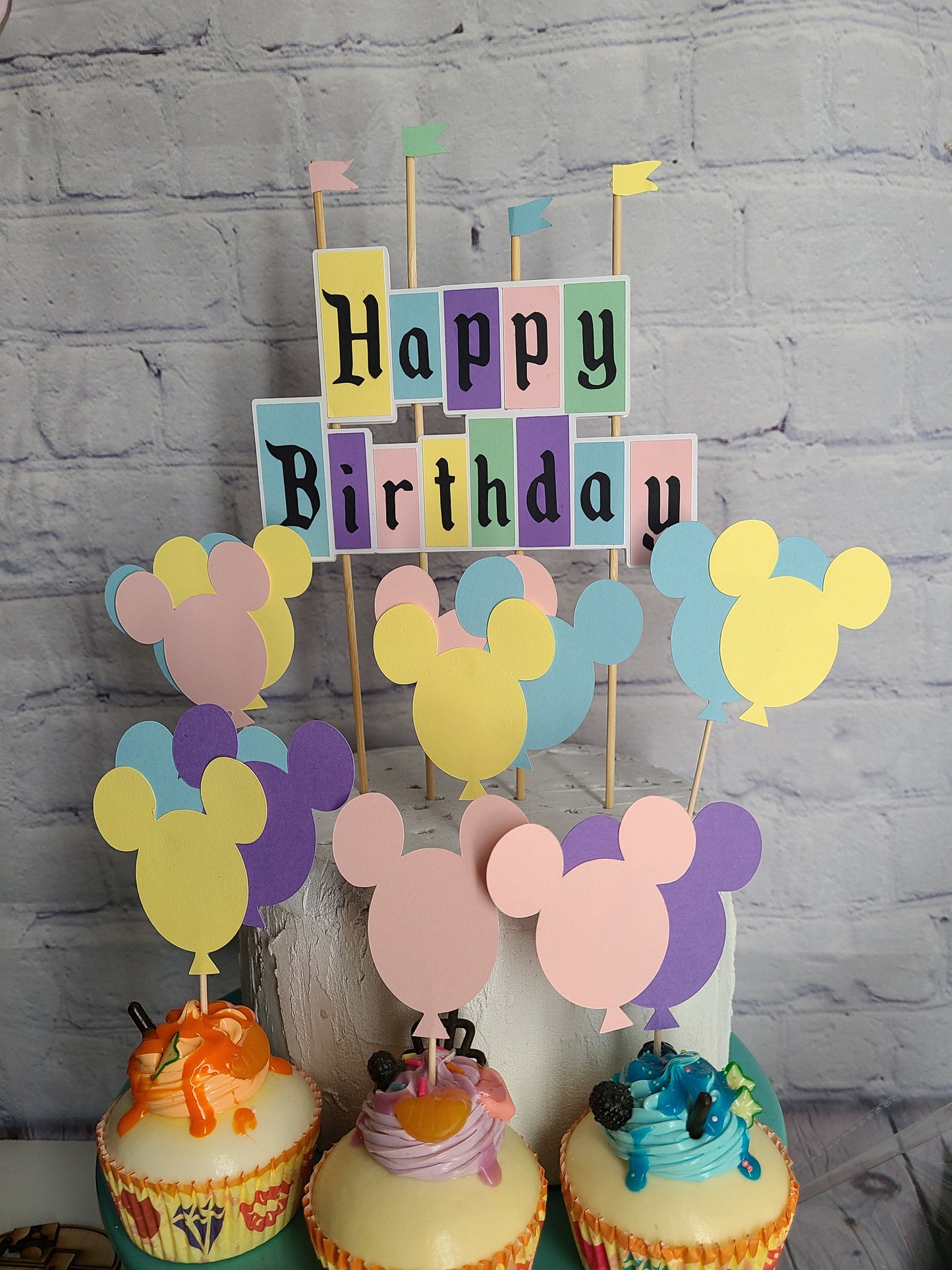 DISNEYLAND VINTAGE SIGN Birthday Cake Topper Happy Birthday Banner