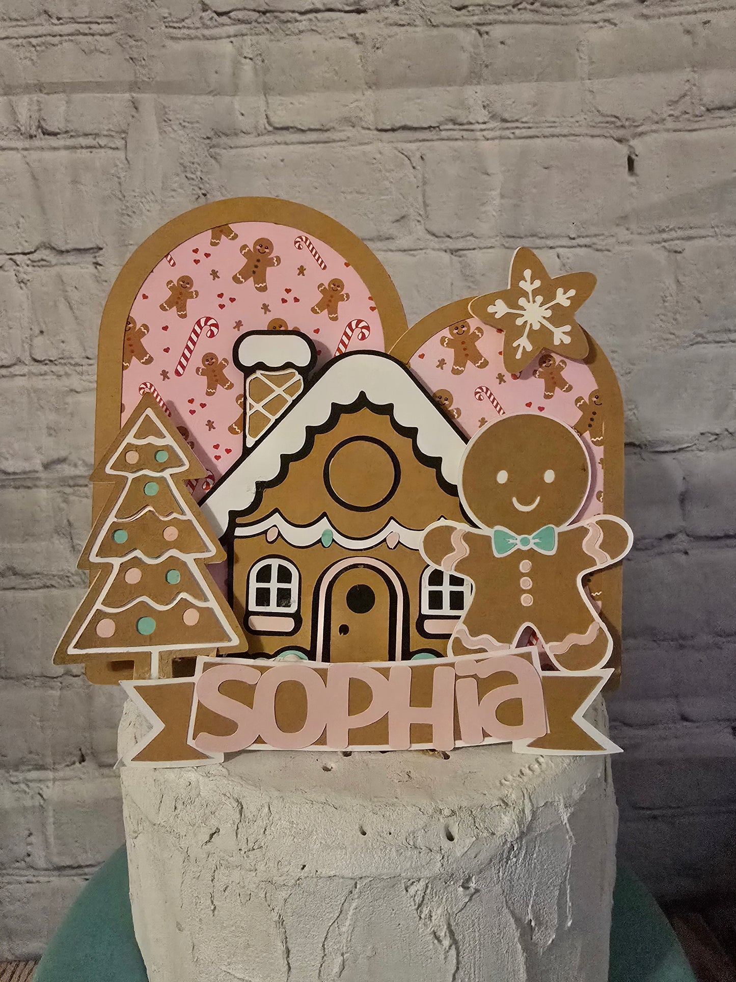 Gingerbread Christmas Cake Topper