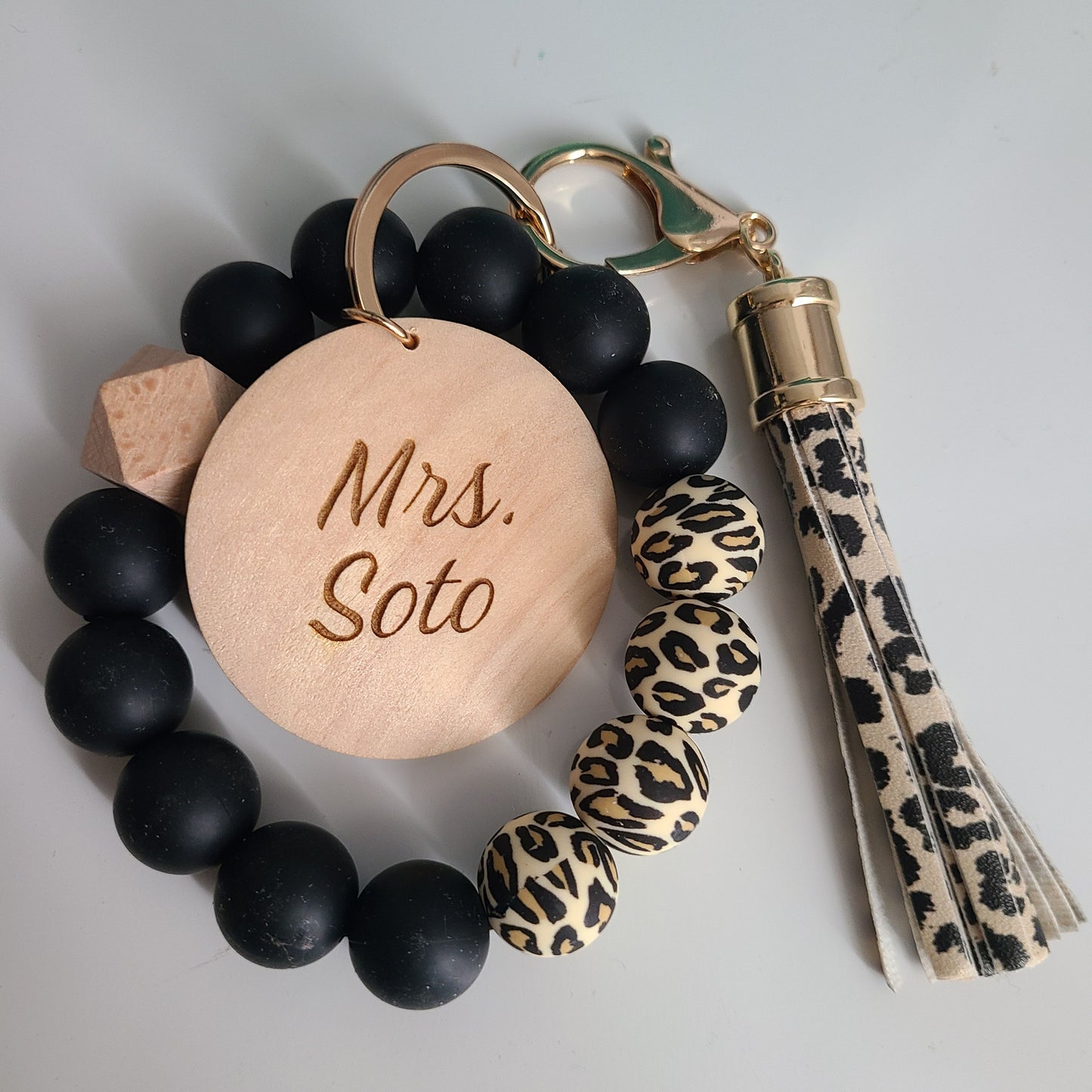Engraved Silicon Bead Wristlet Teacher Gift Mother's Day Gift
