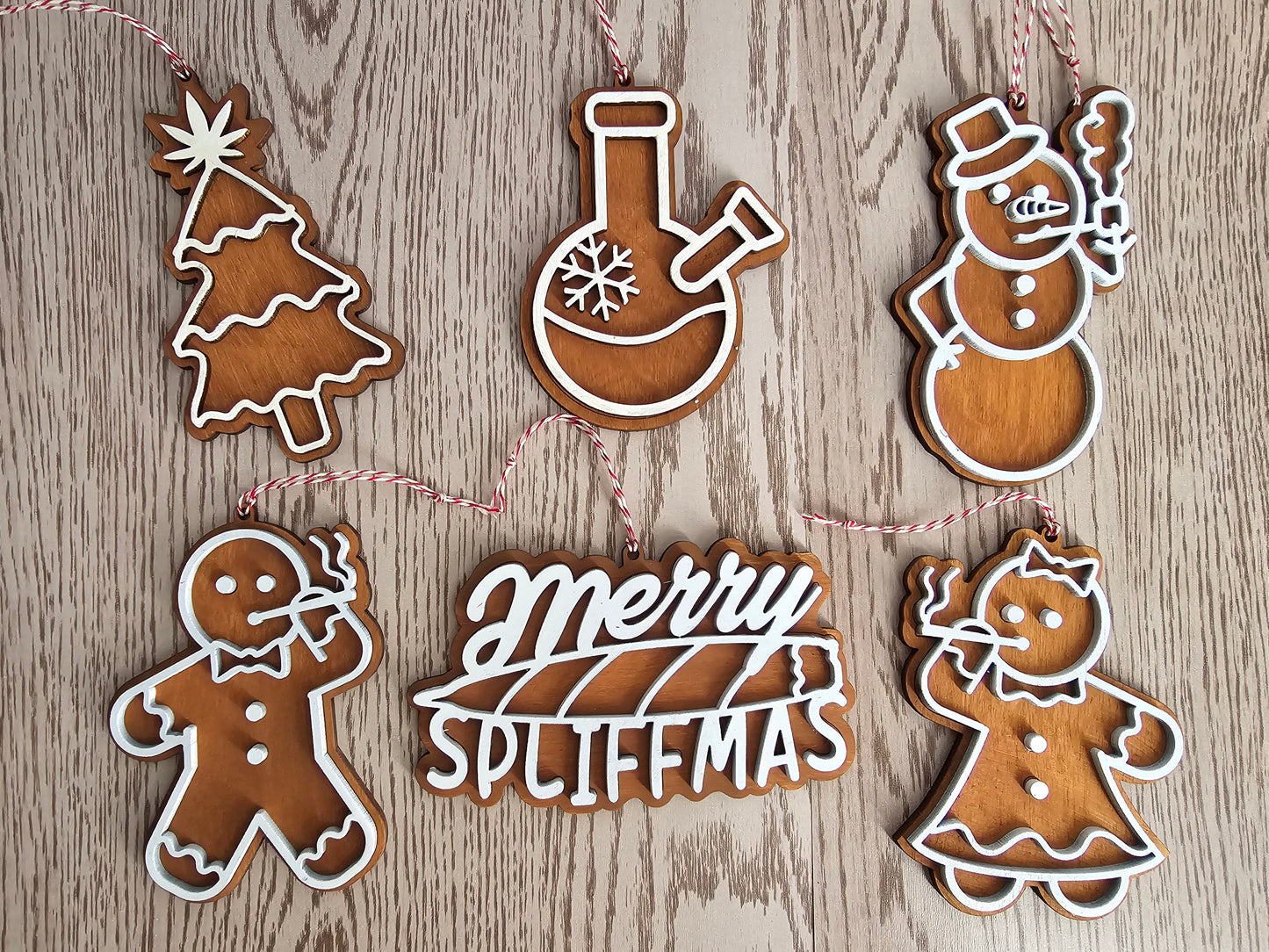 MARY JANE SMOKE WEED GINGERBREAD ORNAMENTS Ginger Bread Funny Ornaments Adult Ornaments White Elephant Gift Idea