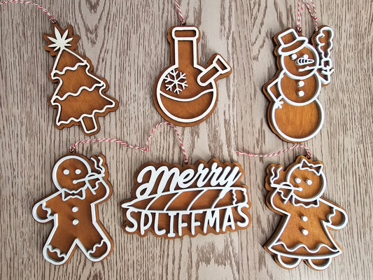 MARY JANE SMOKE WEED GINGERBREAD ORNAMENTS Ginger Bread Funny Ornaments Adult Ornaments White Elephant Gift Idea