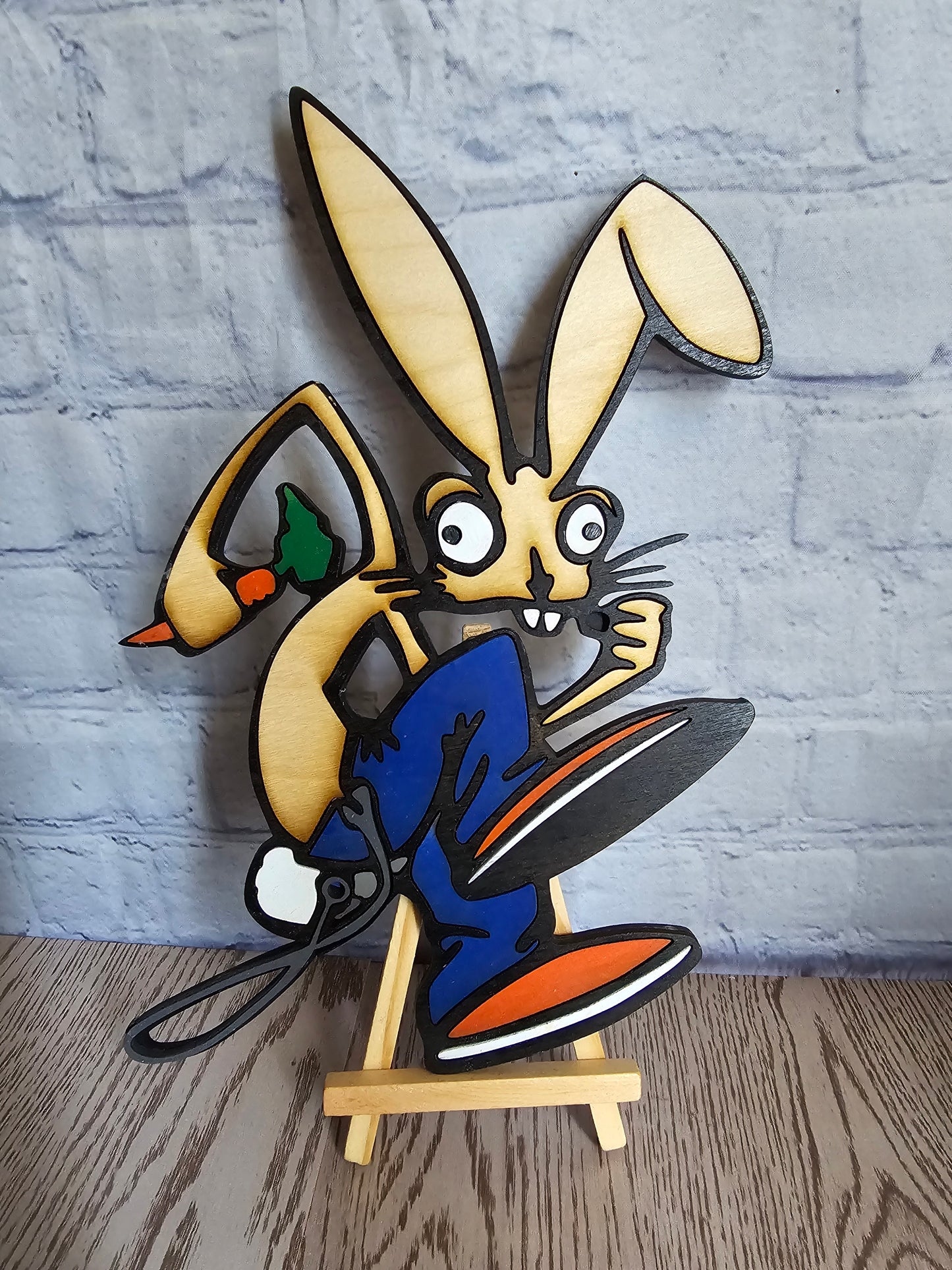 Blink 182 handpainted wood Bunny
