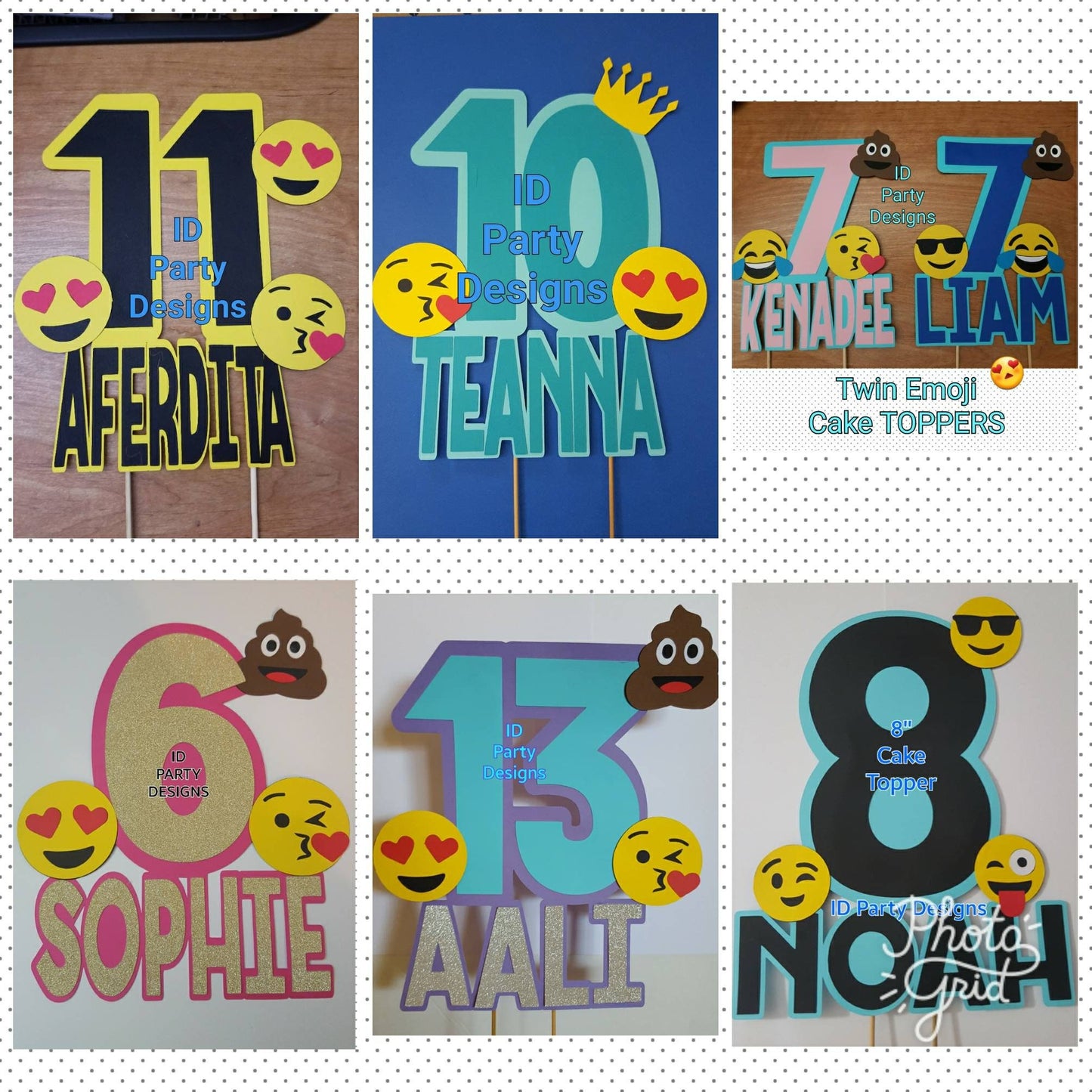 EMOJI CAKE TOPPER Emoji Party Emoji Birthday Emoji Cake Emoji Topper Emoji Decorations Emoji Customized Personalized