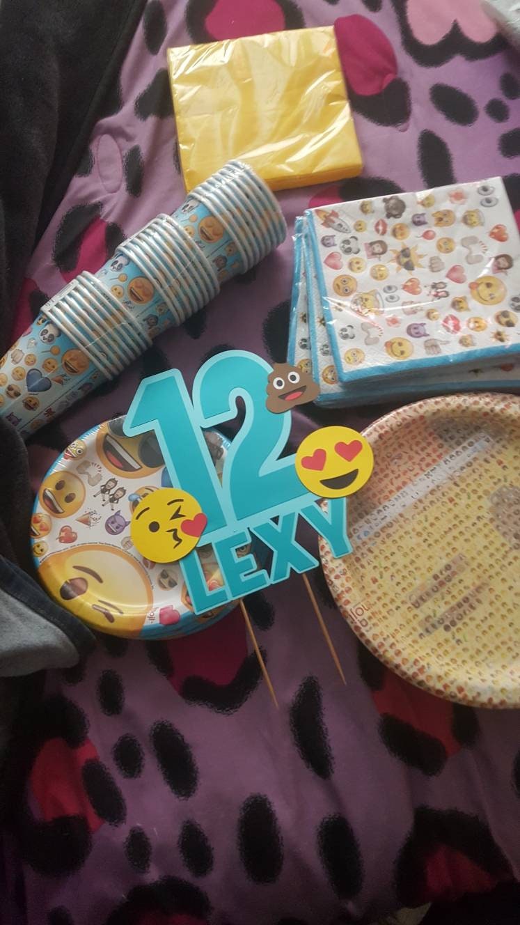 EMOJI CAKE TOPPER Emoji Party Emoji Birthday Emoji Cake Emoji Topper Emoji Decorations Emoji Customized Personalized