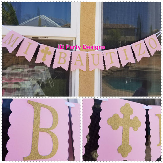 MI BAUTIZO BANNER Baptism banner Spanish banner God Bless Christening