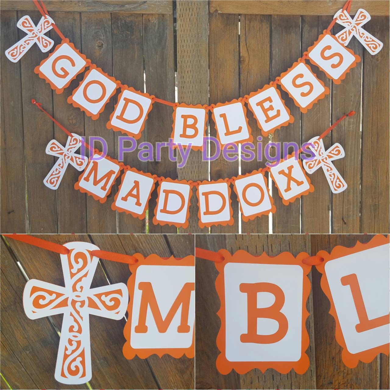 GOD BLESS BAPTISM Banner Bautizo Christening Communion Confirmation