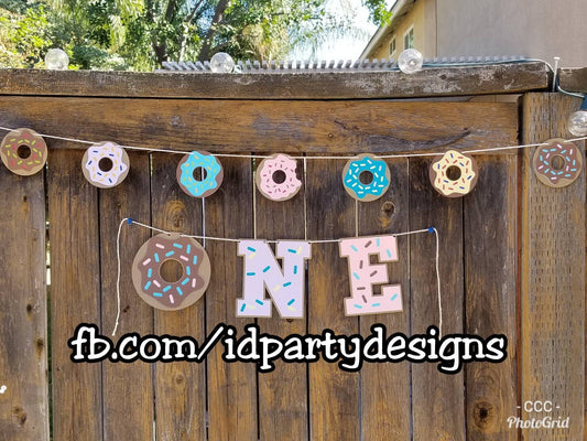 DONUT GROW UP Donut One Banner First Birthday Ideas Sweet Birthday Baking Birthday Sprinkled with Love