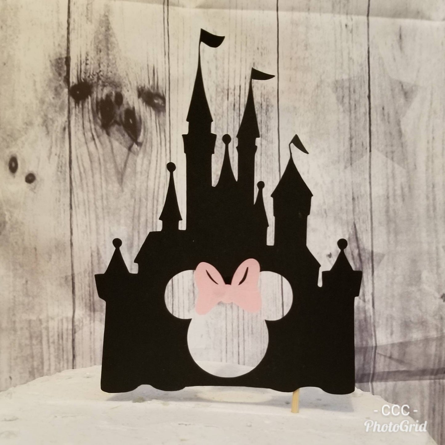 MINNIE MOUSE CAKE Topper Disneyland Castle You choose bow color