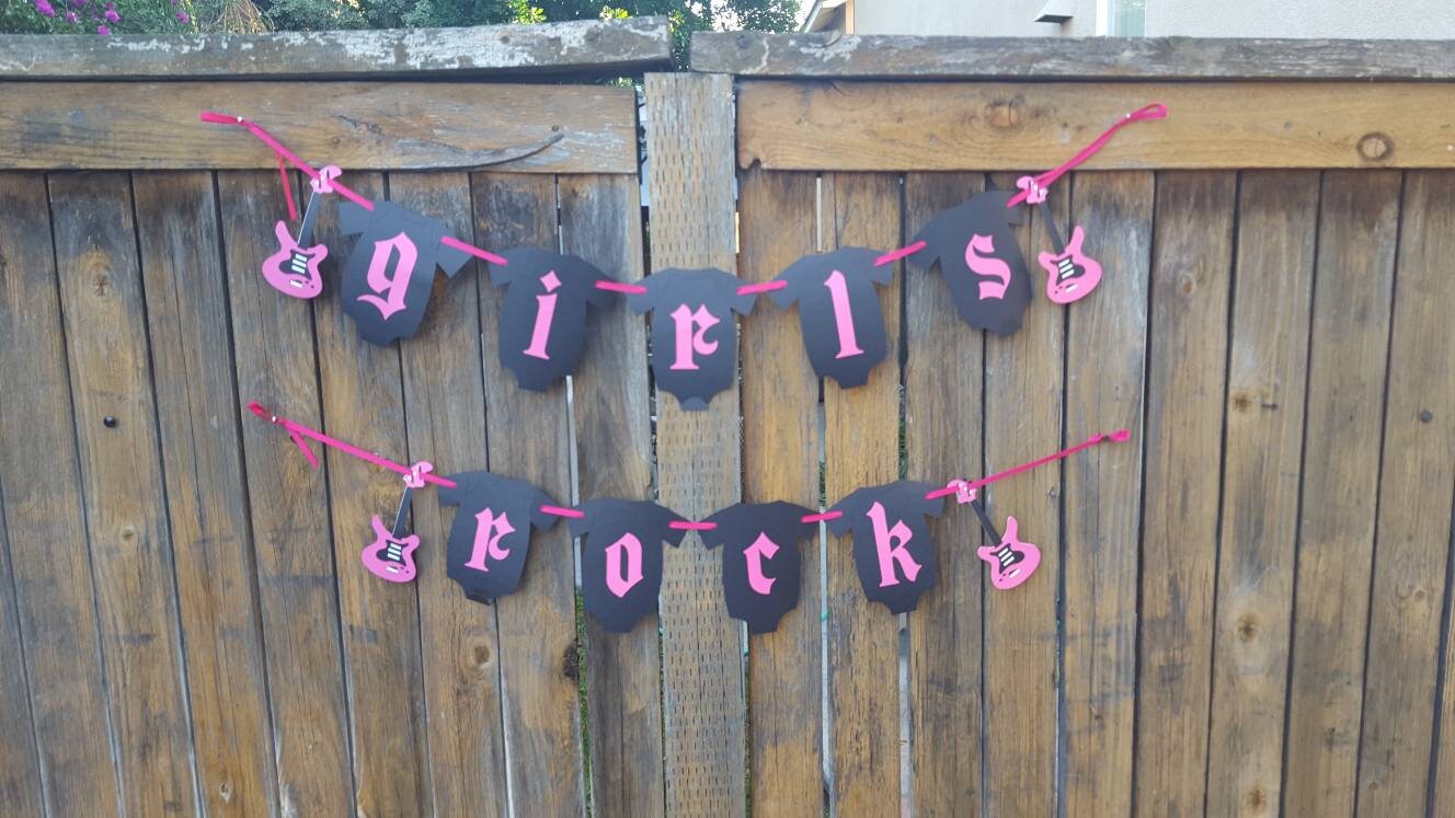 BOYS ROCK A BYE Girls Rock Rock A Bye Baby Born to Rock Rockstar Baby Shower
