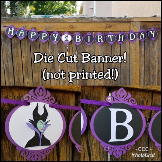 MALEFICENT MIRROR BANNER Villains Banner Evil Queen Ursula Hook Cruella Long Live Evil Disney Princess Baddies