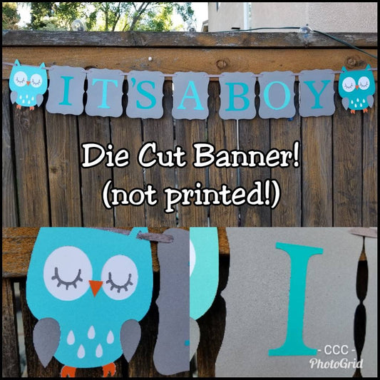 OWL BANNER BABY Shower Birthday Name banner Look Who's Due Owl themed birthday