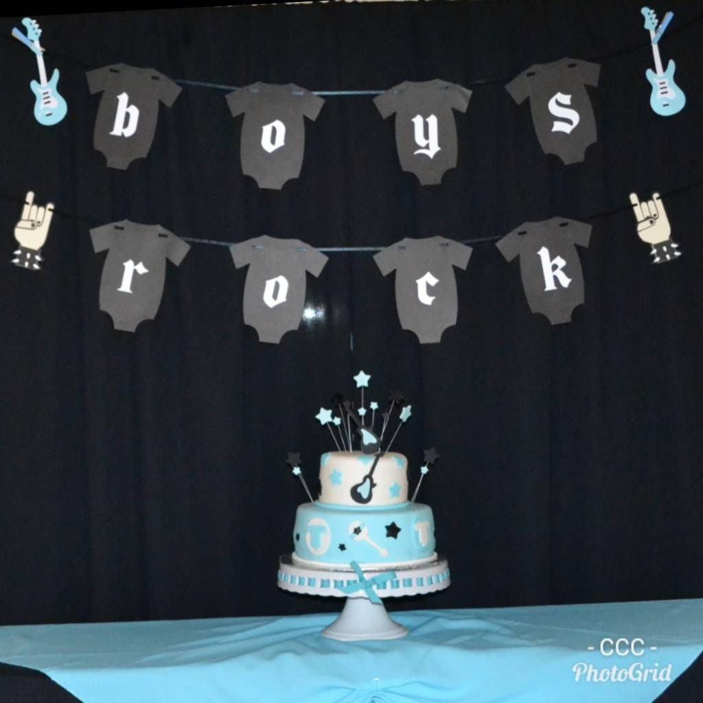 ROCK A BYE Baby Banner Girls Rock Rock A Bye Baby Born to Rock Rockstar Baby Shower