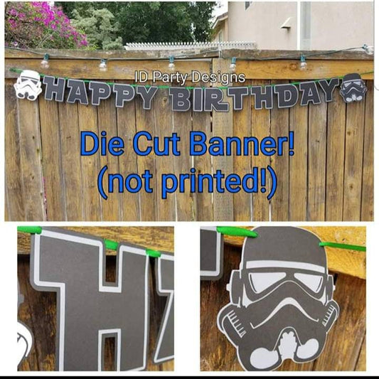 STAR WARS STORM Troopers Birthday Banner Death Trooper Darth Vader Luke Skywalker Princess Leia