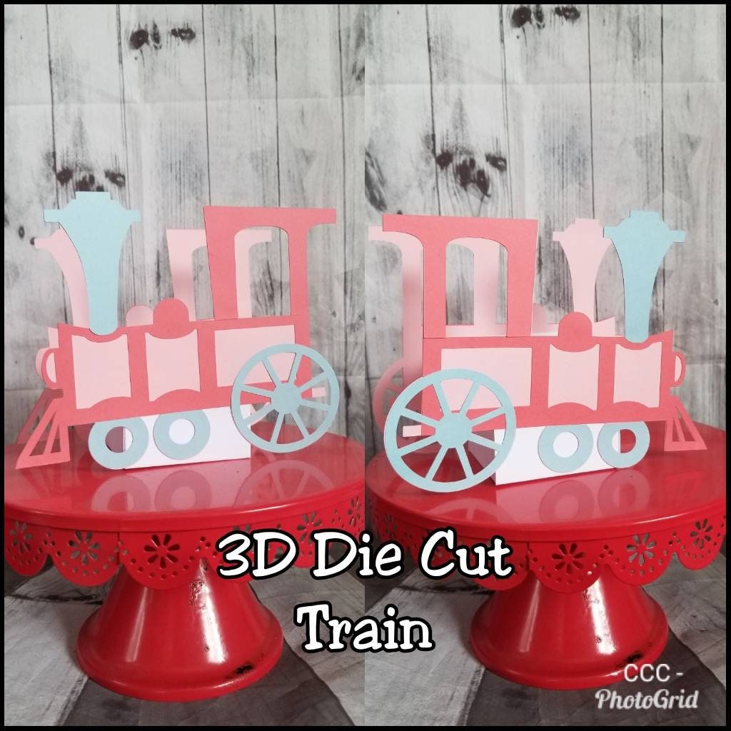 3D TRAIN CENTERPIECE Express Party Christmas Polar Pop Up Train Centerpiece Balloon Holder Train Birthday Train Party Chuga Chuga Two Two