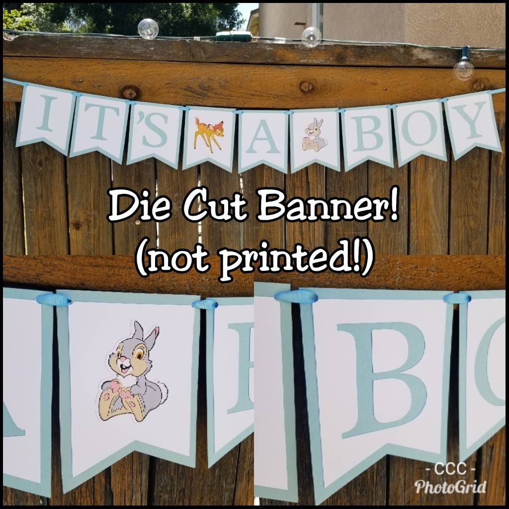 BAMBI EASTER BANNER Baby Shower Bambi Birthday Thumper Banner Flower Banner Disney Baby Banner