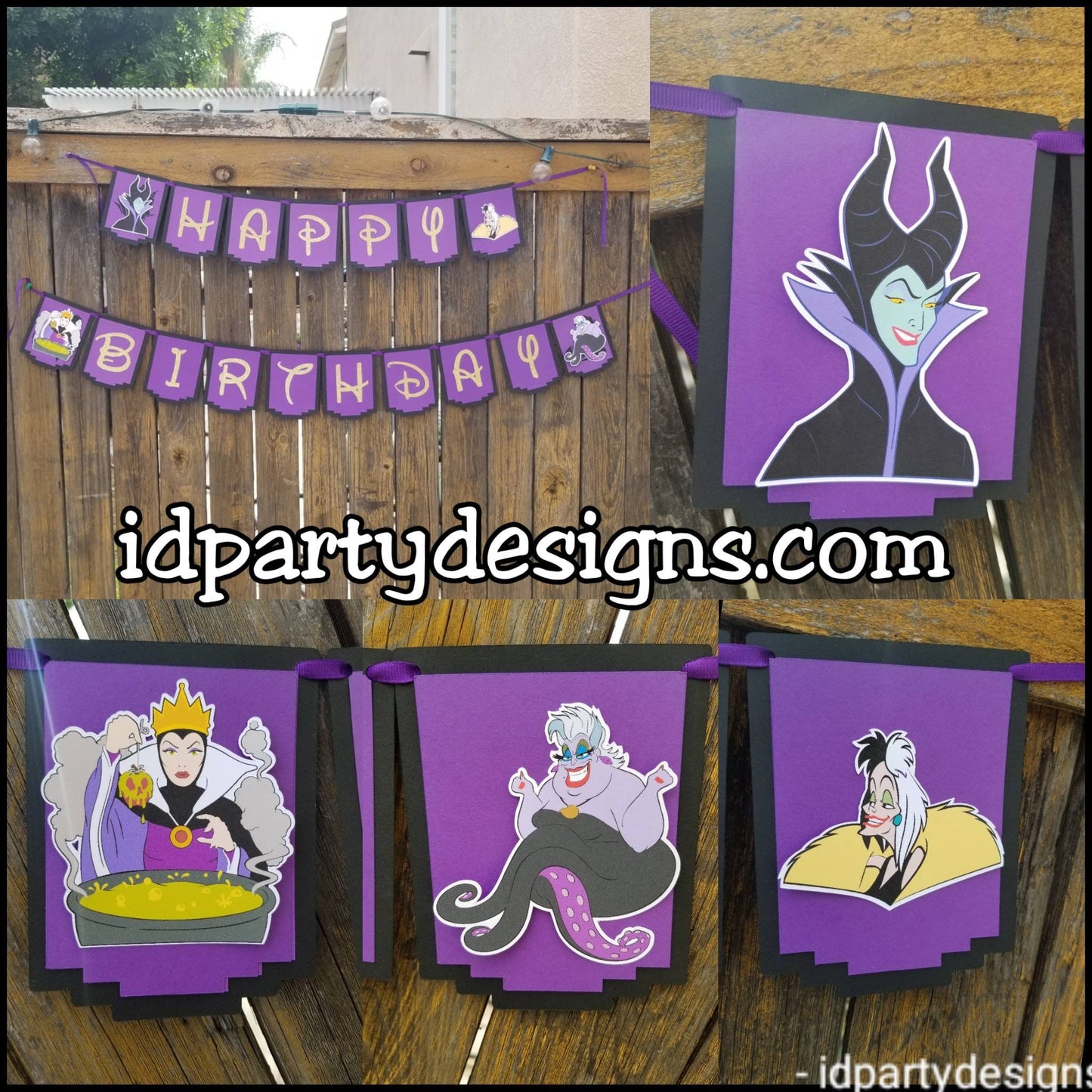 DISNEY VILLAINS BIRTHDAY Halloween Maleficent Evil Queen Ursula Hook Cruella Long Live Evil Disney Princess Baddies