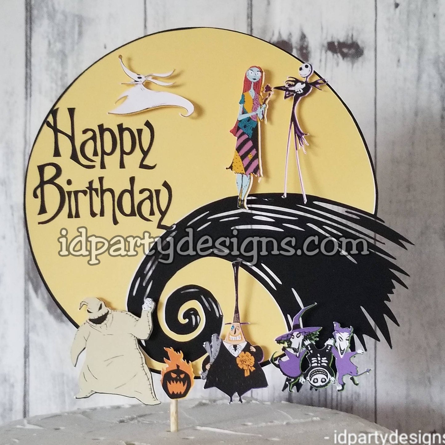 NIGHTMARE BEFORE CHRISTMAS Cake topper Jack and Sally Baby Shower Cardstock Die Cut Topper