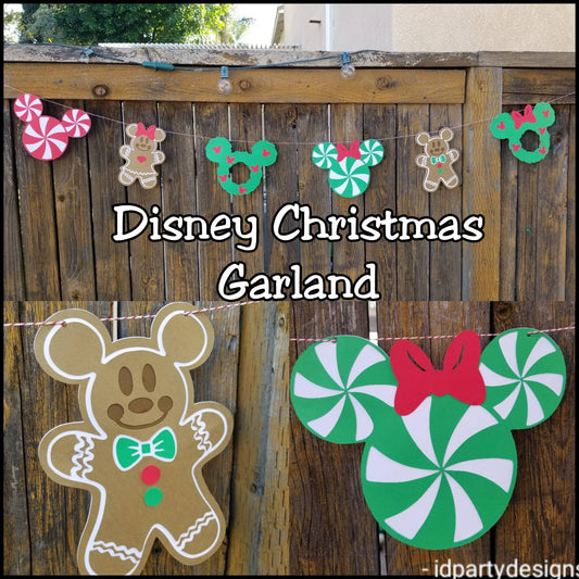 DISNEY CHRISTMAS BANNER Mickey Minnie Garland Disney Gingerbread Micky Wreath Minnie Peppermint
