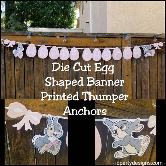 BAMBI EASTER BANNER Baby Shower Bambi Birthday Thumper Banner Flower Banner Disney Baby Banner