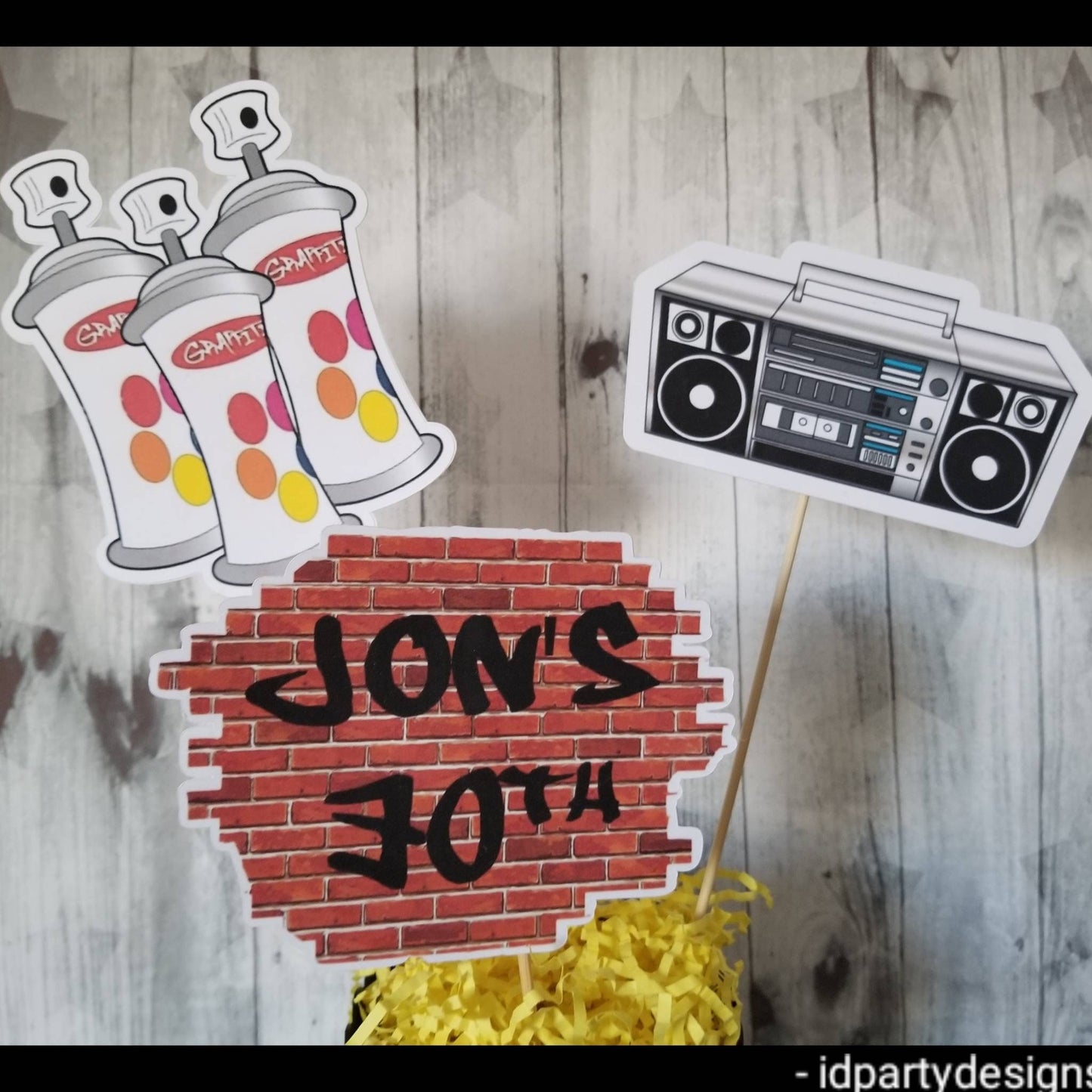 90s HIP HOP BIRTHDAY Graffiti Artist Centerpiece Cut Outs Fresh Prince Boom Box 90s Themed I love the 90s